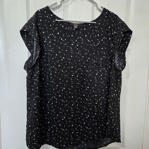 Dalia Black Blouse with White Accents